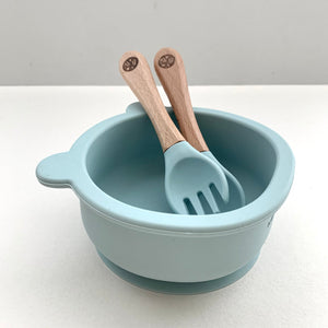 Sky Blue Cub Silicone Dinner Set