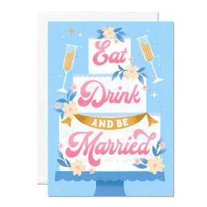 Eat Drink and Be Married Wedding Card