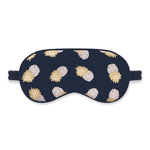 Pineapple Navy Embroidered Eye Mask