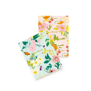 Set of 2 Soft Floral Notebooks