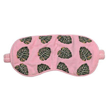 Load image into Gallery viewer, Monstera Pink Velvet Eye Mask