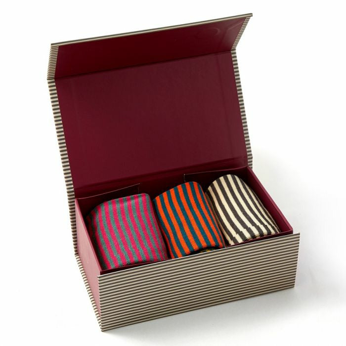 Set of 3 Bamboo Mini Stripes Socks