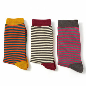 Set of 3 Bamboo Mini Stripes Socks