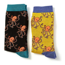 Load image into Gallery viewer, Set of 2 Bamboo Octopus Socks