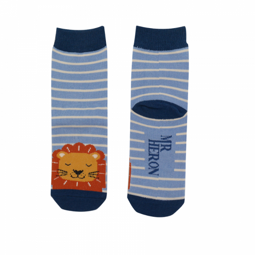 Lions Light Blue Bamboo Socks - Age 4-6 Years