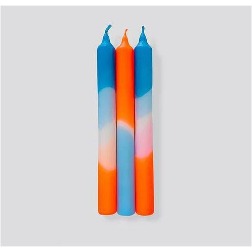 Coral Playa Dip Dye Neon Candles