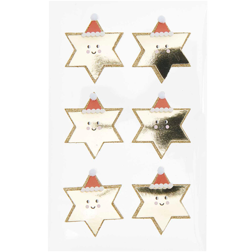 3D Christmas Stars Stickers