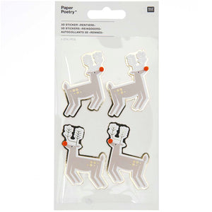 3D Reindeer Stickers