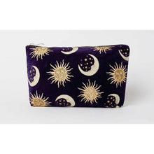 Load image into Gallery viewer, Suns And Moons Indigo Velvet Everyday Pouch